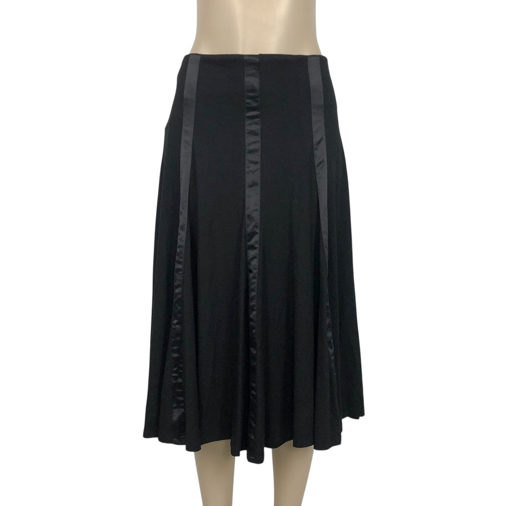 NWT Kenneth Cole Satin Panel A-Line Midi Skirt Medium Goth Whimsigoth Career